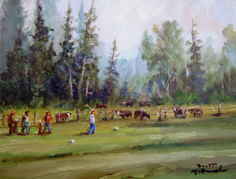 Cowpasture Pool painting by Scott McDaniel