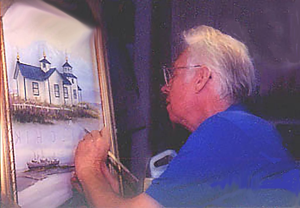 O. Scott McDaniel at work painting